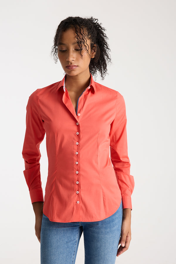 Camicia Donna Beatrice Sport Popelin Stretch Rosso