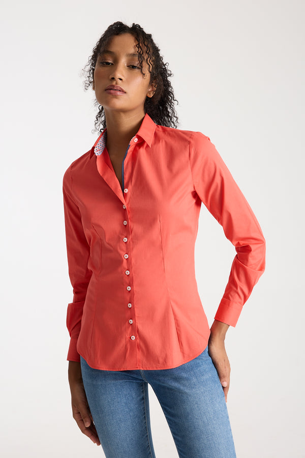 Camicia Donna Beatrice Sport Popelin Stretch Rosso