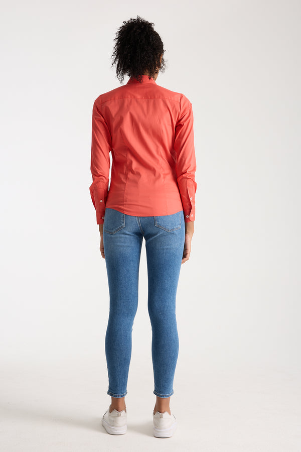 Camicia Donna Beatrice Sport Popelin Stretch Rosso