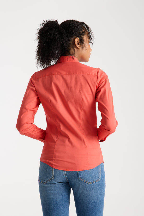Camicia Donna Beatrice Sport Popelin Stretch Rosso
