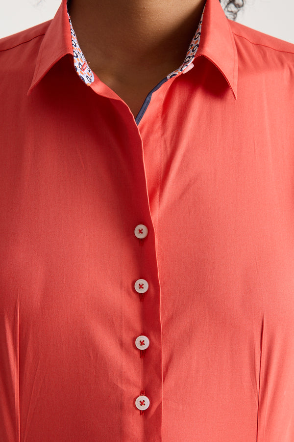 Camicia Donna Beatrice Sport Popelin Stretch Rosso