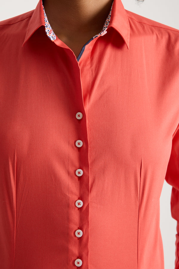 Camicia Donna Beatrice Sport Popelin Stretch Rosso