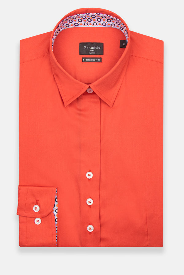 Camicia Donna Beatrice Sport Popelin Stretch Rosso