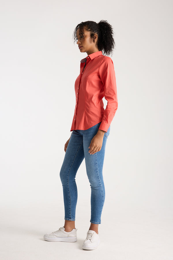 Camicia Donna Beatrice Sport Popelin Stretch Rosso