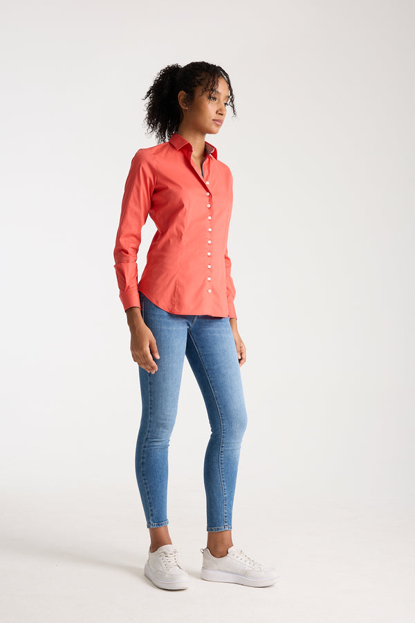 Camicia Donna Beatrice Sport Popelin Stretch Rosso