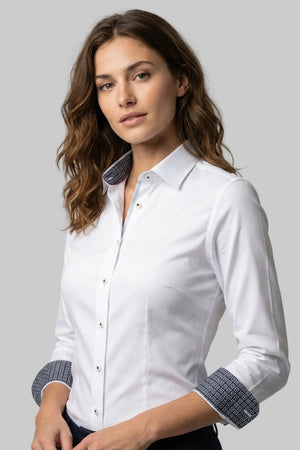 Beatrice Sport Damen Hemd Poplin Stretch Weiss