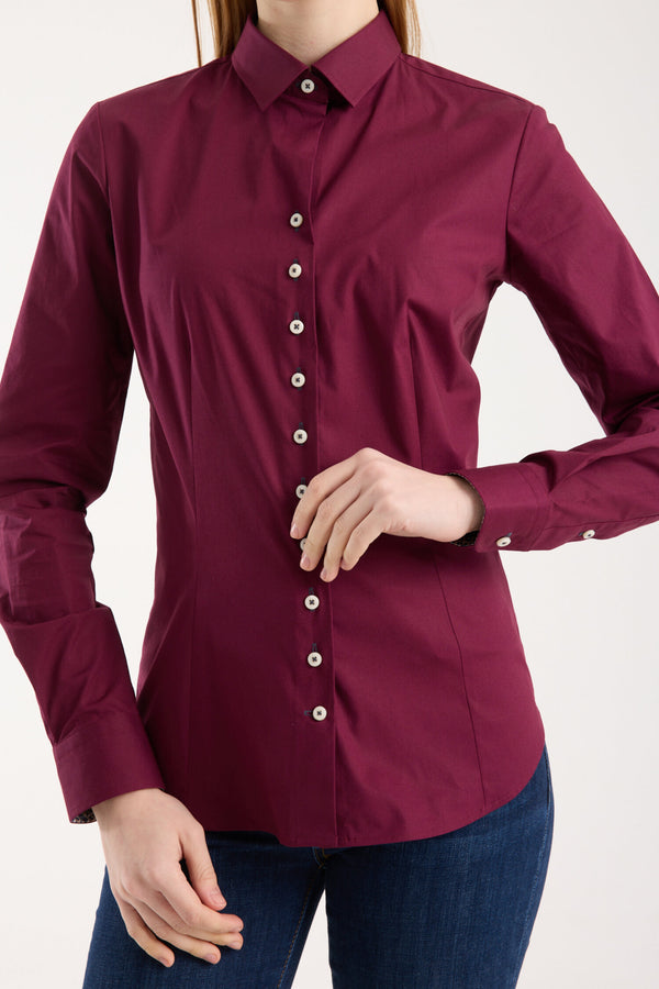 Beatrice Sport Damen Hemd Poplin Stretch Rot