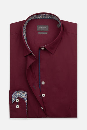 Camicia donna blusa misto cotone elasticizzato cielo tinta unita Camicia donna blusa misto cotone elasticizzato cielo tinta unita
