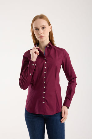 Camisa Mujer Beatrice Sport Popelin Stretch Rojo