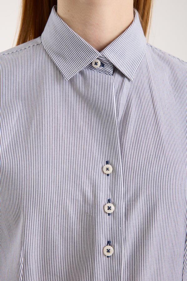 Chemise Femme Beatrice Sport Popelin Blanc Bleu