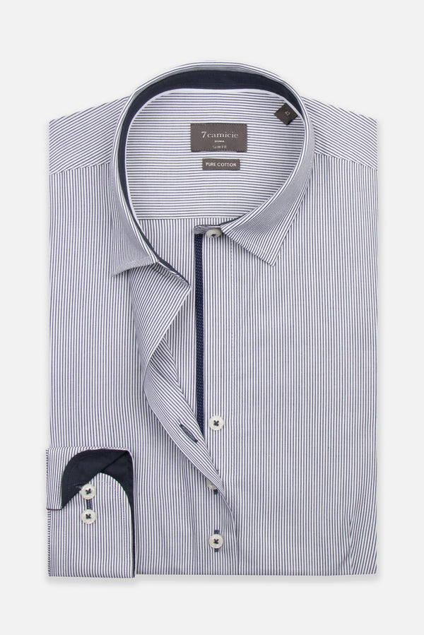 Chemise Femme Beatrice Sport Popelin Blanc Bleu