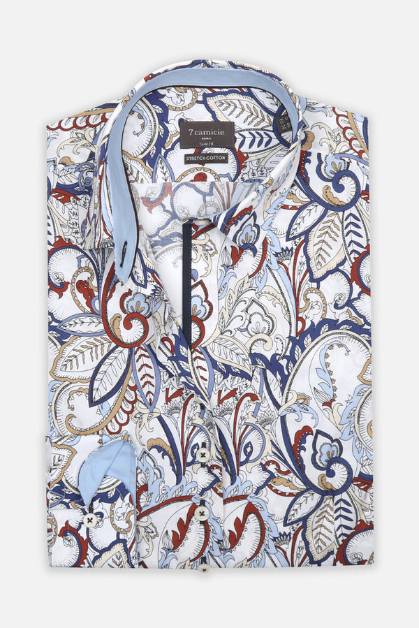 Chemise Femme Sport Popelin Stretch Blanc Bleu