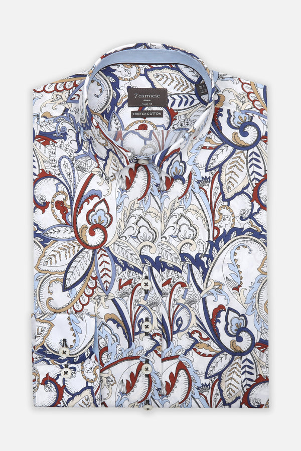 Chemise Femme Sport Popelin Stretch Blanc Bleu