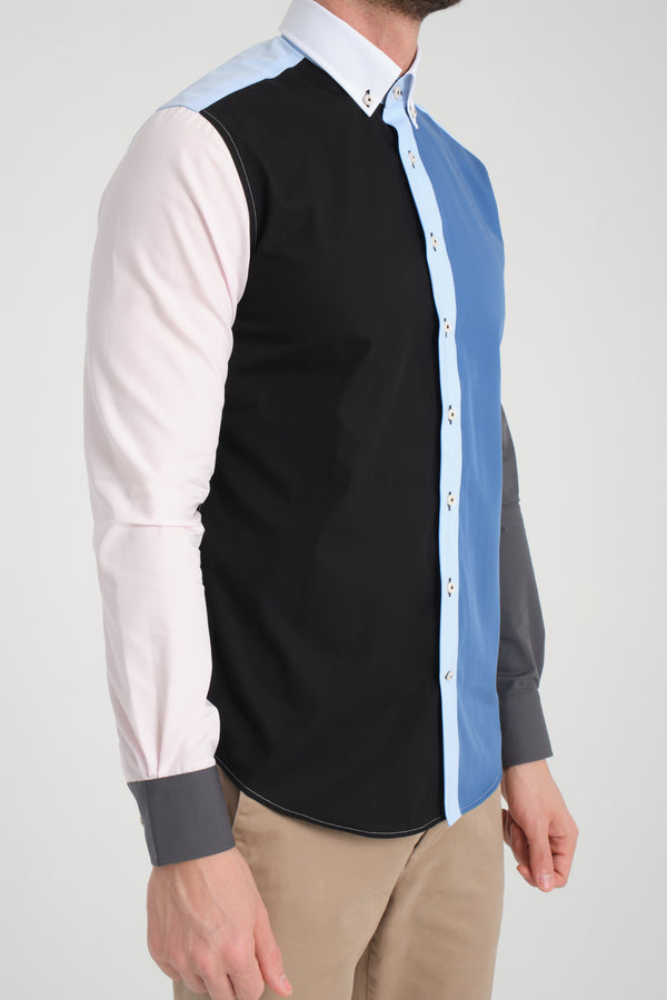 Camisa Hombre Popelin Gris Sin plancha