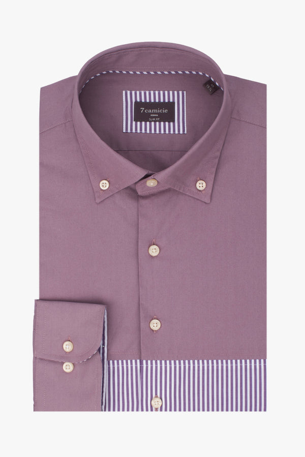 Camicia Uomo Sport Popelin Viola