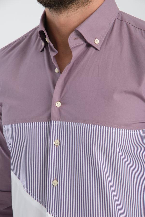 Camicia Uomo Sport Popelin Viola