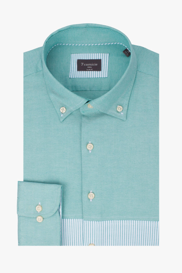 Camicia Uomo Sport Popelin Stretch Verde