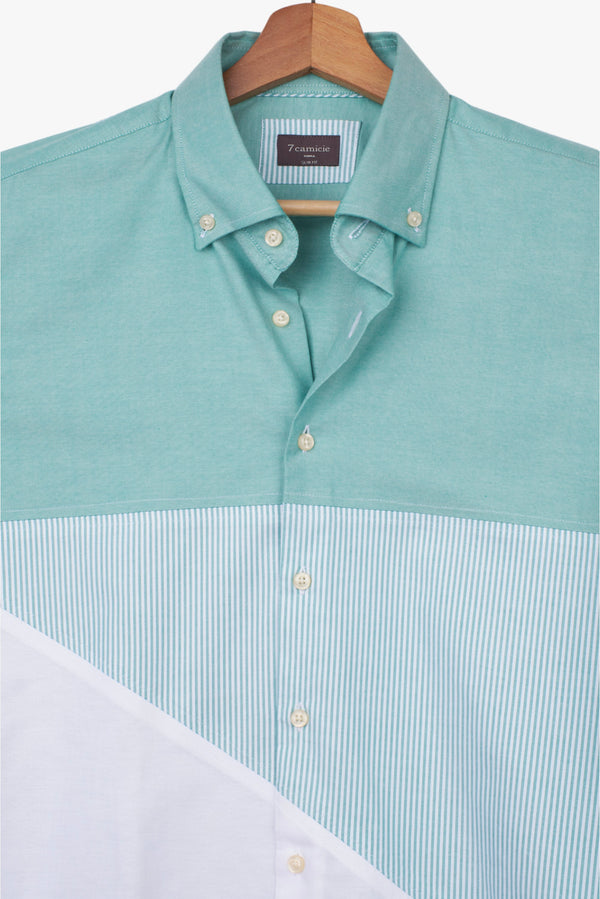 Camicia Uomo Sport Popelin Stretch Verde