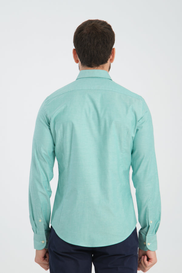 Camicia Uomo Sport Popelin Stretch Verde