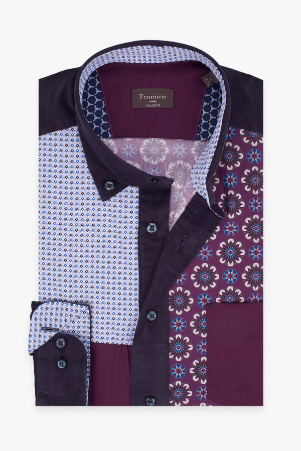 Sport Poplin Man Shirt Purple White