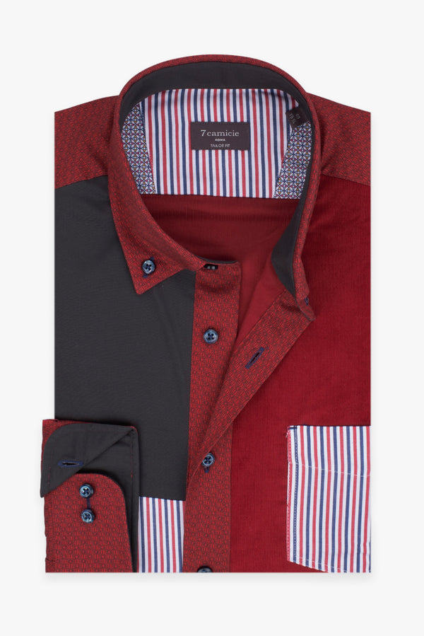 Chemise Homme Sport Velours Rouge