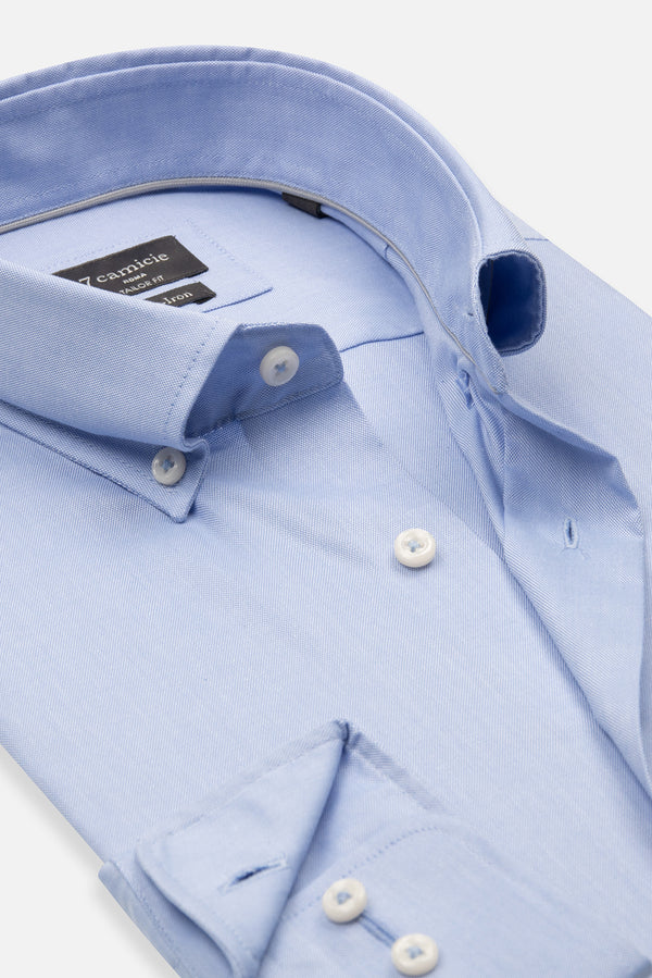 Camicia Uomo Cesare Essential Oxford No Iron Blu No Stiro