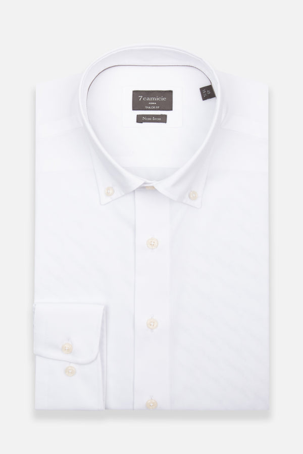 Cesare Essential Herren Hemd Popelin Weiss Buegelfreie