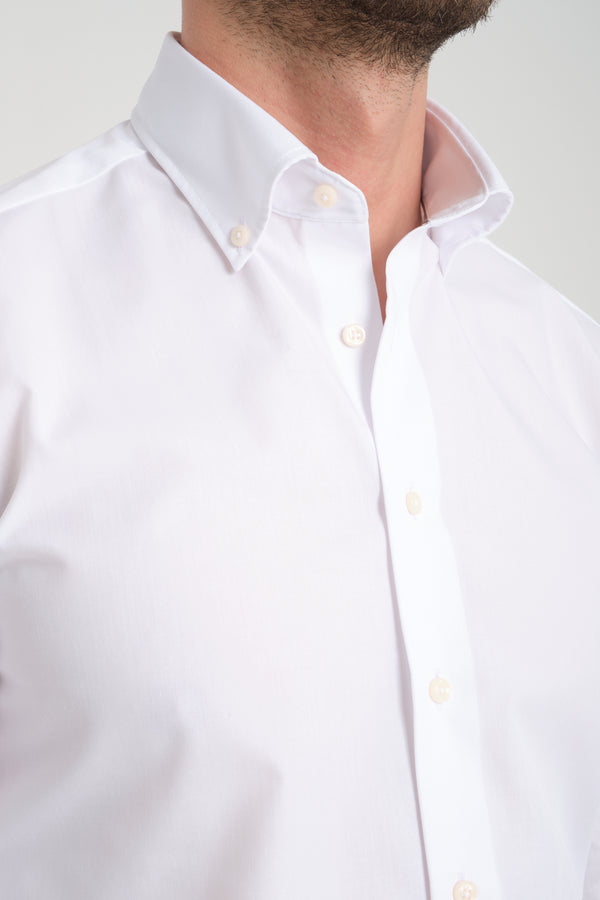 Camicia Uomo Cesare Essential Popelin Bianco No Stiro