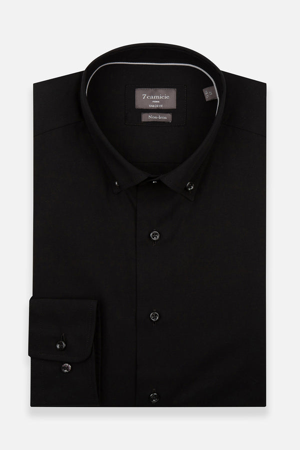 Chemise Homme Cesare Essential Popelin Noir Sans repassage