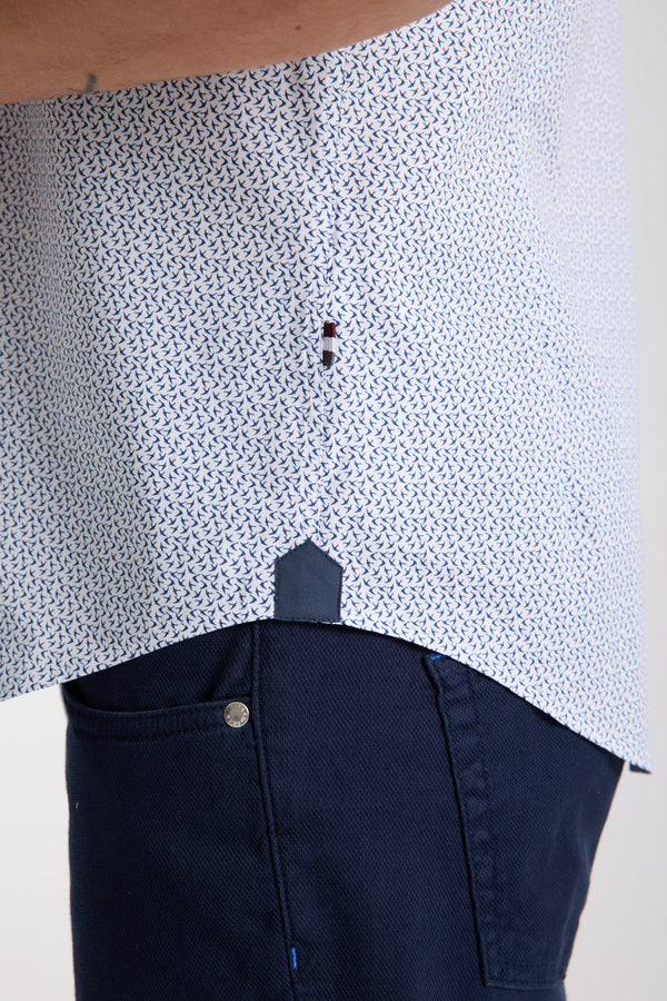 Camicia Uomo Manica Corta Iconic Popelin Stretch Celeste