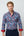 Vesuvio Iconic Herren Hemd Poplin Stretch Navy blau Rot