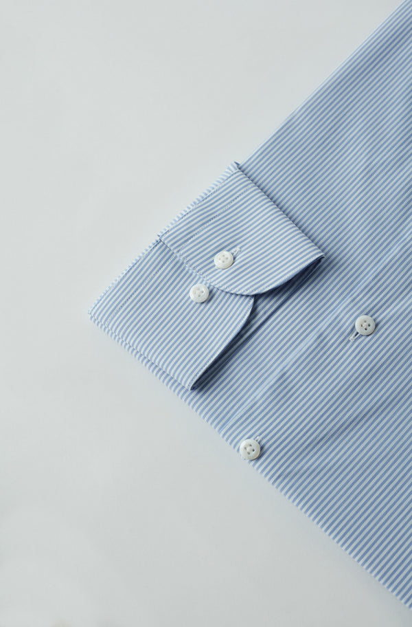 Camisa Hombre Algodón premium Azul Claro Blanco