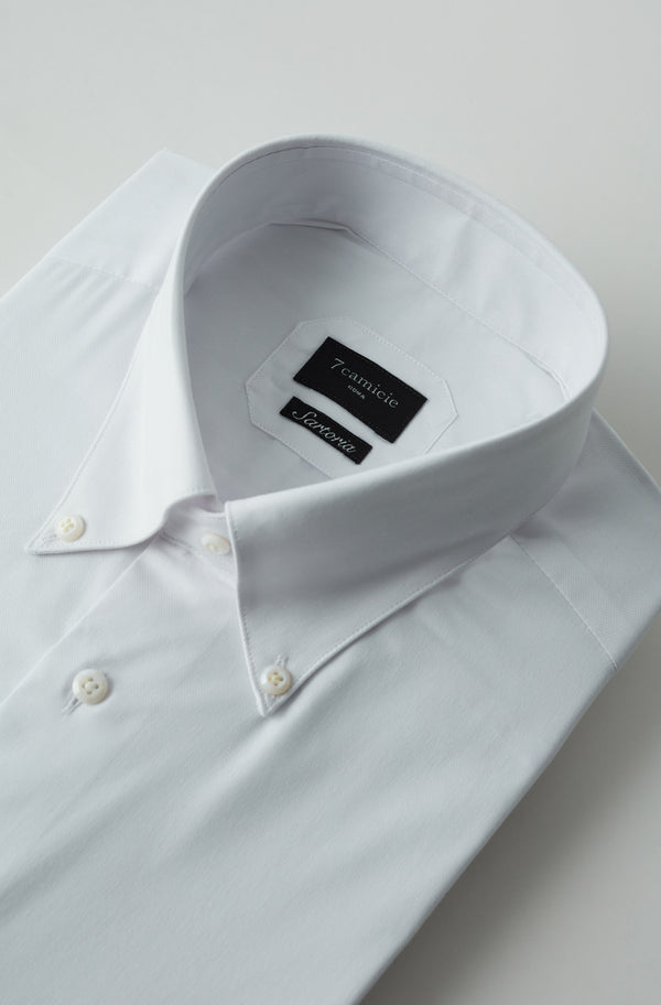 Camicia Uomo Essential in Cotone Premium Oxford Pinpoint Bianco