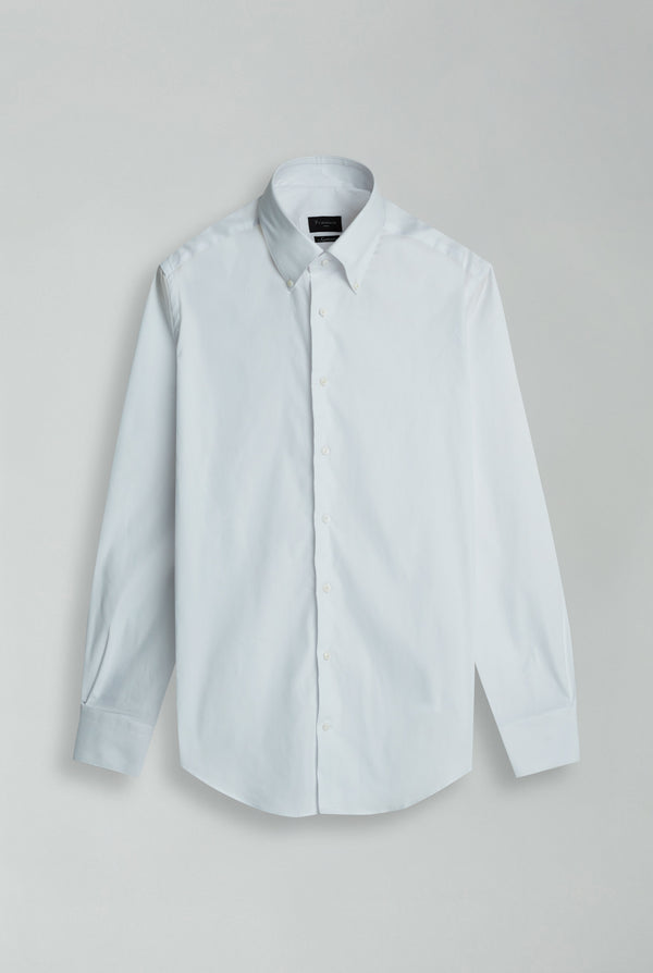 Essential Herren Hemd Premium-Baumwolle Oxford Pinpoint Weiss