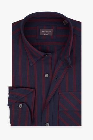 Sport Twill Man Shirt Blue Red