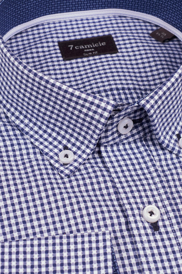 Camicia Uomo Leonardo Sport Cotone Blu Bianco