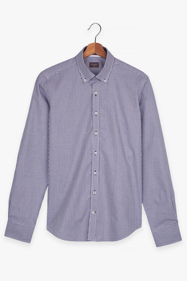 Camicia Uomo Leonardo Sport Cotone Blu Bianco