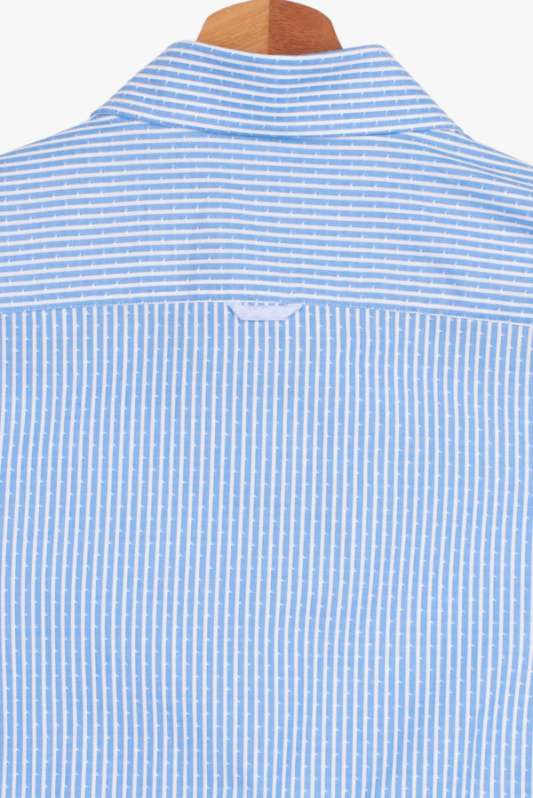 Camicia Uomo Leonardo Sport Jacquard Blu Bianco