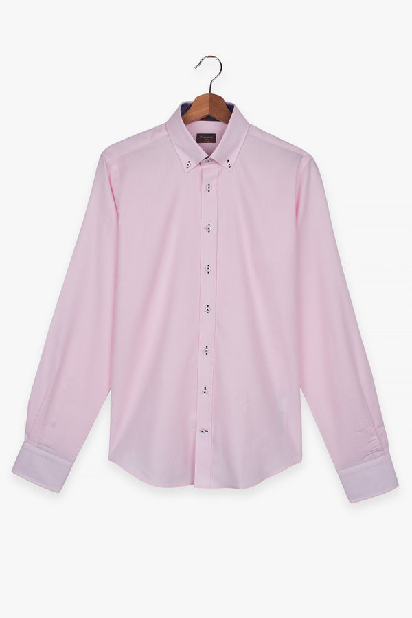 Camisa Hombre Leonardo Sport Oxford Rosa