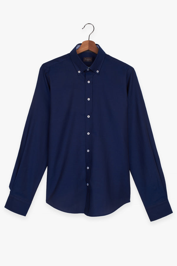 Camisa Hombre Leonardo Sport Oxford Azul