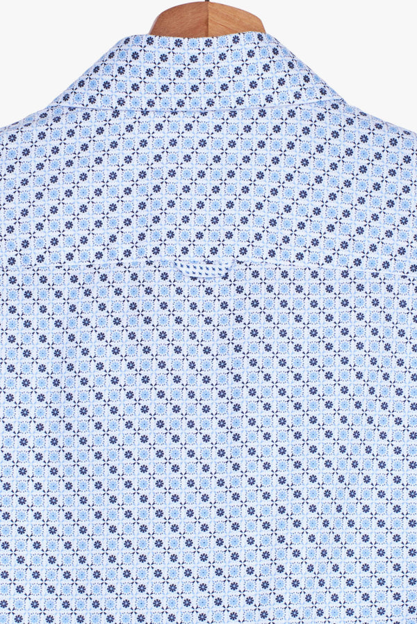 Leonardo Sport Poplin Man Shirt White Light Blue