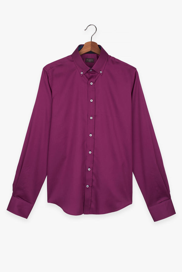 Leonardo Sport Satin Man Shirt Purple