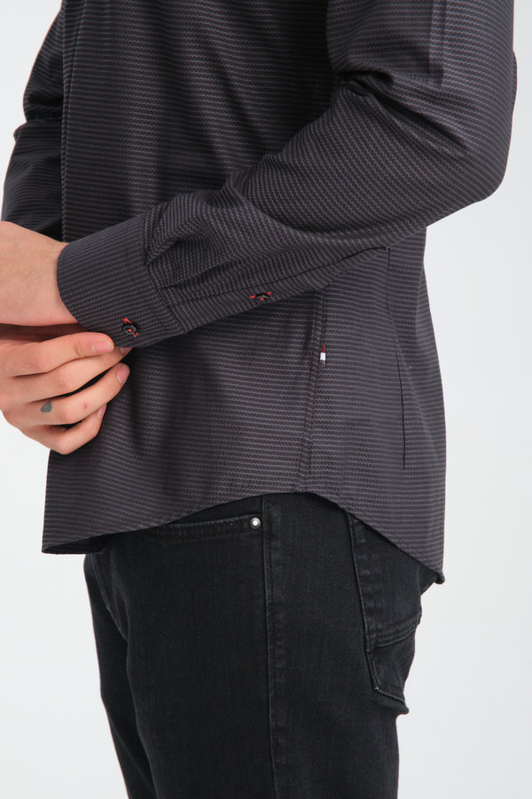 Camicia Uomo Leonardo Sport Jacquard Nero Nero