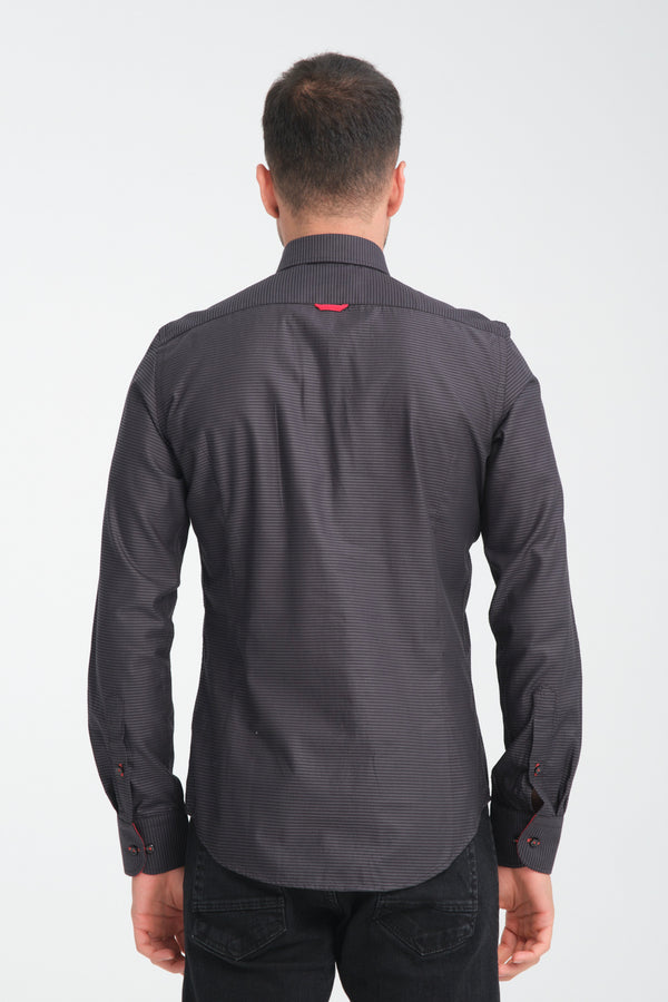 Camicia Uomo Leonardo Sport Jacquard Nero Nero