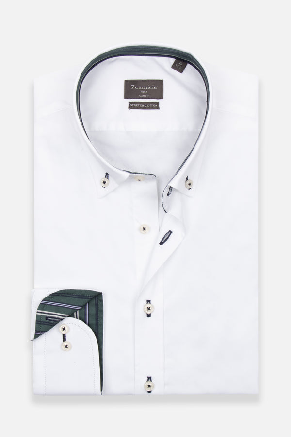 Leonardo Sport Poplin Stretch Man Shirt White