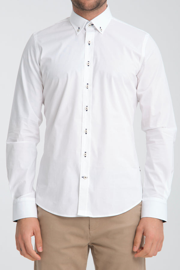 Leonardo Sport Poplin Stretch Man Shirt White