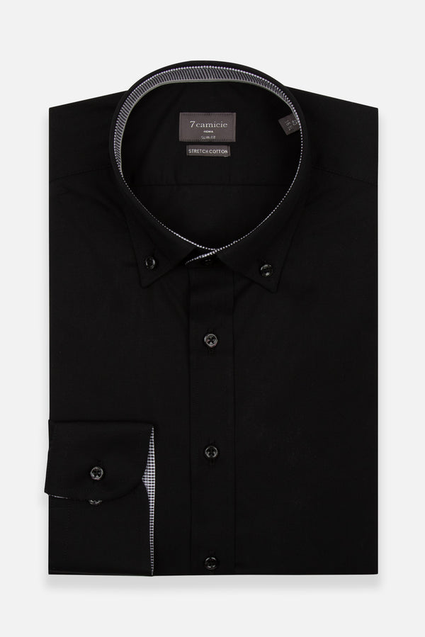 Leonardo Sport Poplin Stretch Man Shirt Black