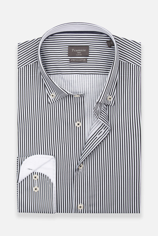 Leonardo Sport Poplin Stretch Man Shirt White Blue