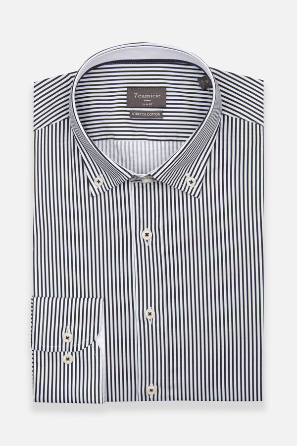 Leonardo Sport Poplin Stretch Man Shirt White Blue