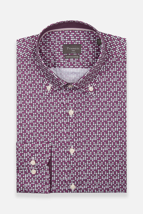 Camicia Uomo Leonardo Sport Popelin Stretch Viola Viola